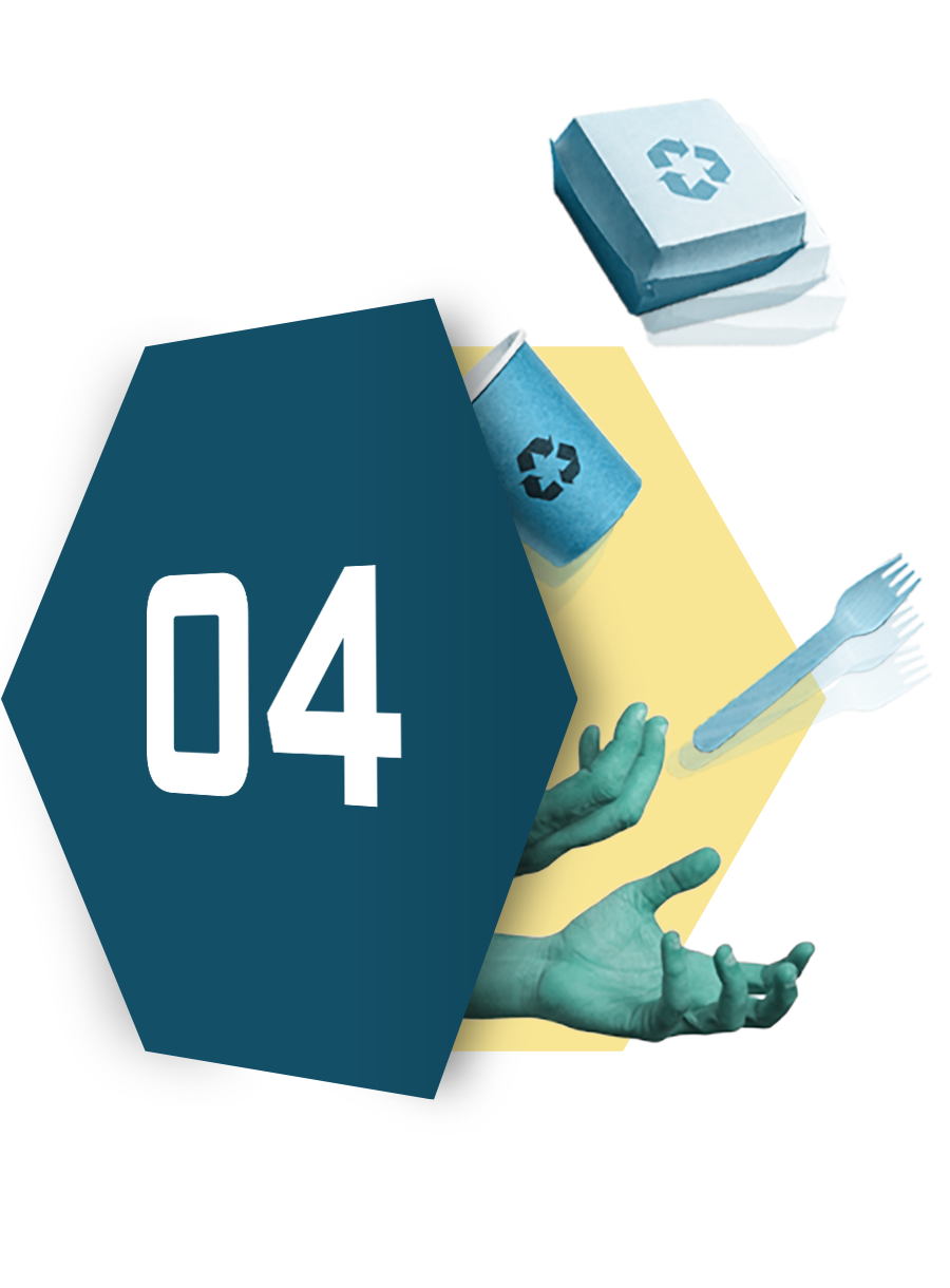 Jonglerer med bionedbrydeligt engangsservice